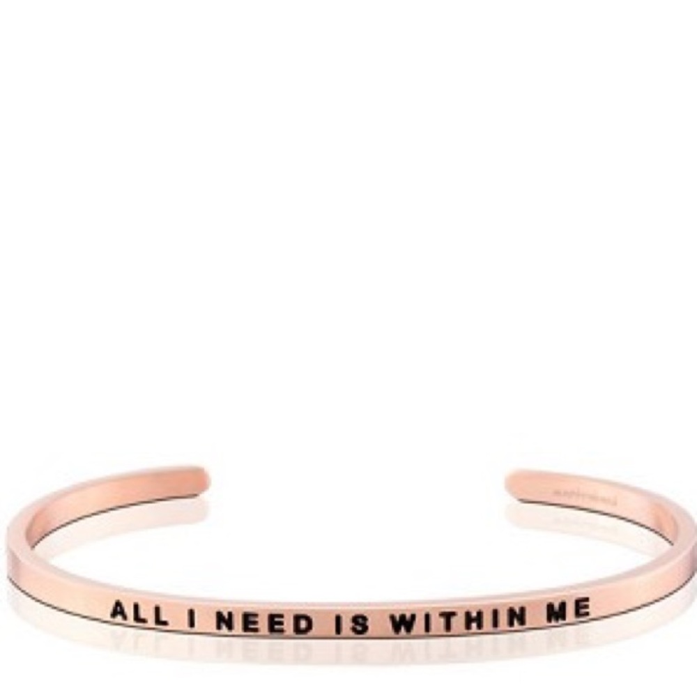 MantraBand Rose Gold Inspirational Bangle Bracelet